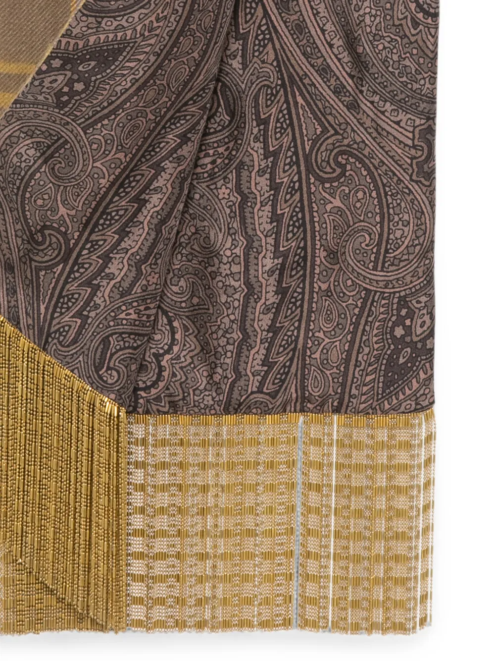 ETRO Geruite sjaal met paisley-print Bruin