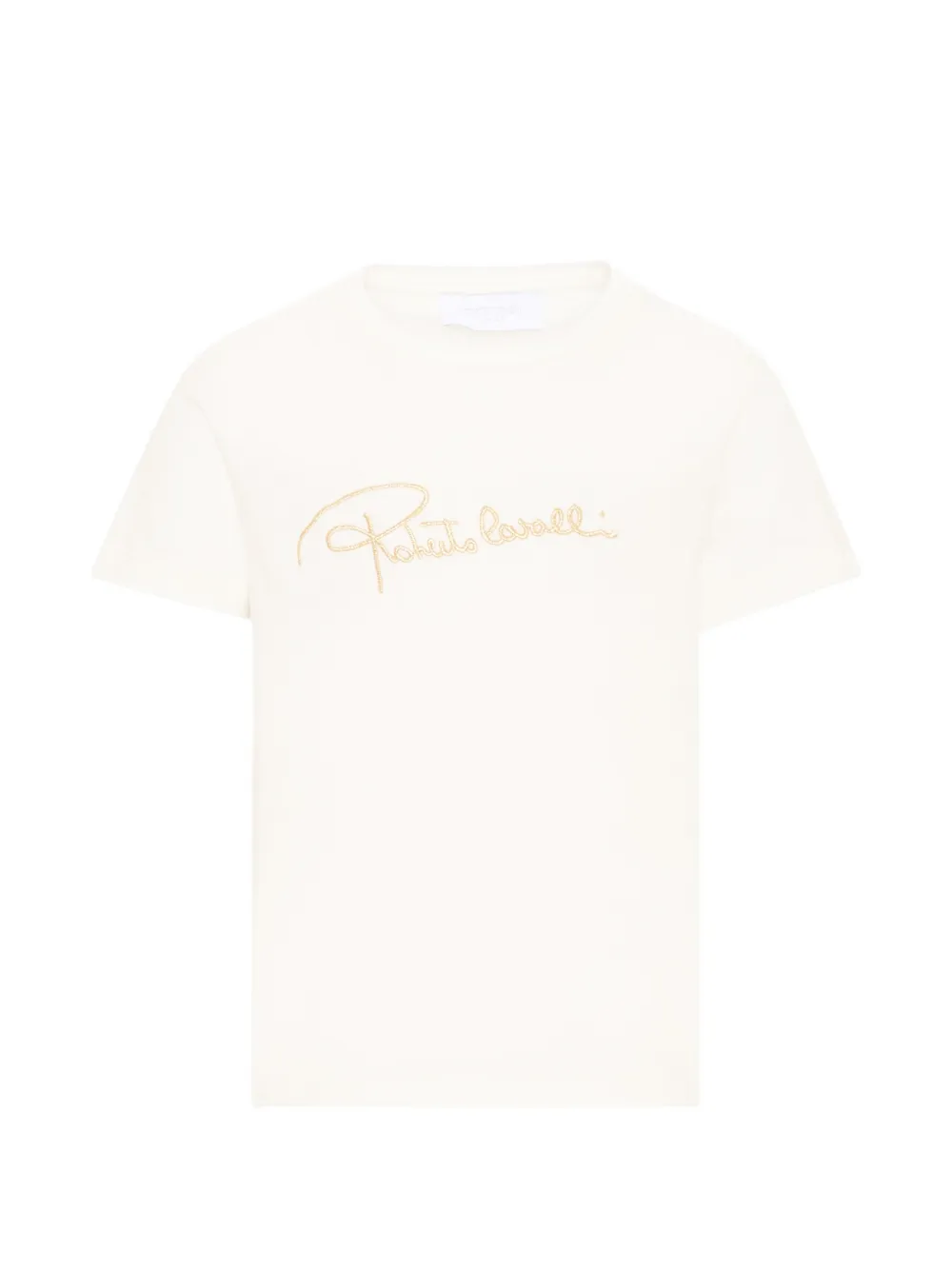 Roberto Cavalli Junior logo-embroidered T-shirt - Bianco