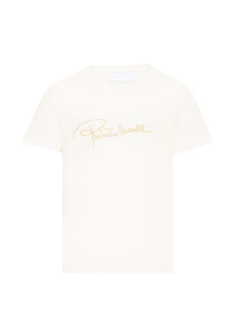 Roberto Cavalli Junior logo-embroidered T-shirt