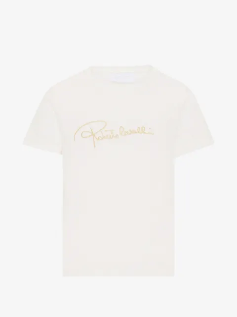 Roberto Cavalli Junior camiseta con logo bordado