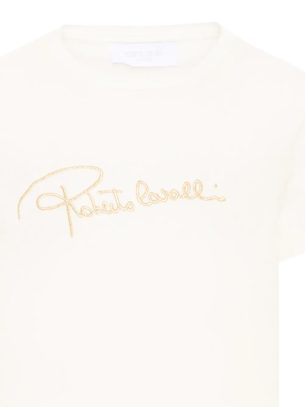 Roberto Cavalli Junior T-shirt met geborduurd logo Wit