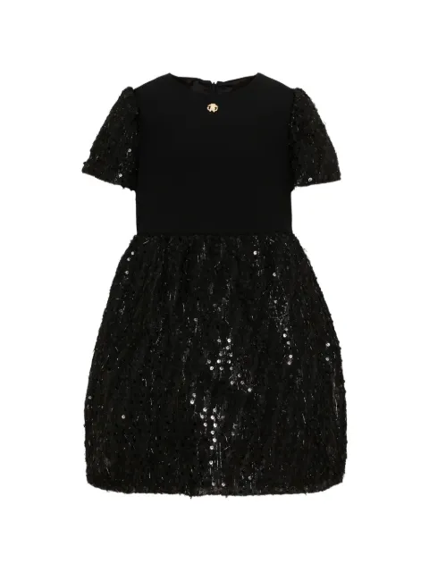 Roberto Cavalli Junior sequin-embellished feathered-effect dress
