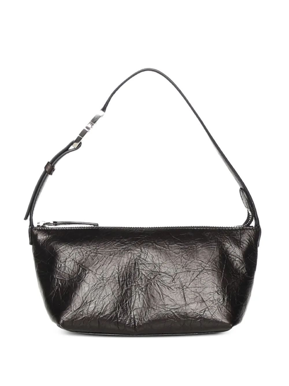 FENDI Vanity Pouch small crackled black leather bag - Nero