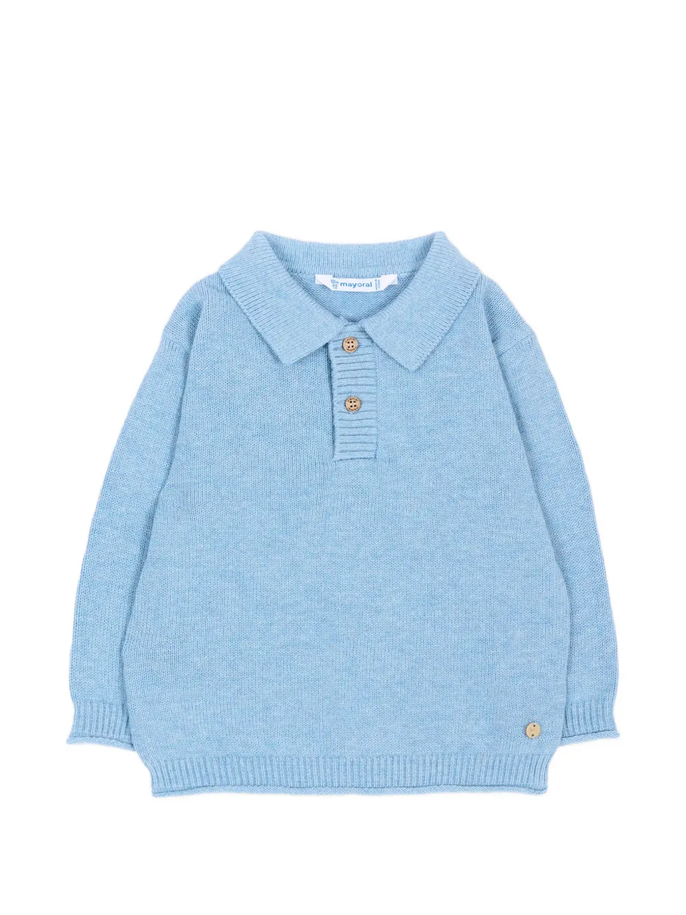 Mayoral knit long-sleeve polo shirt - Blu