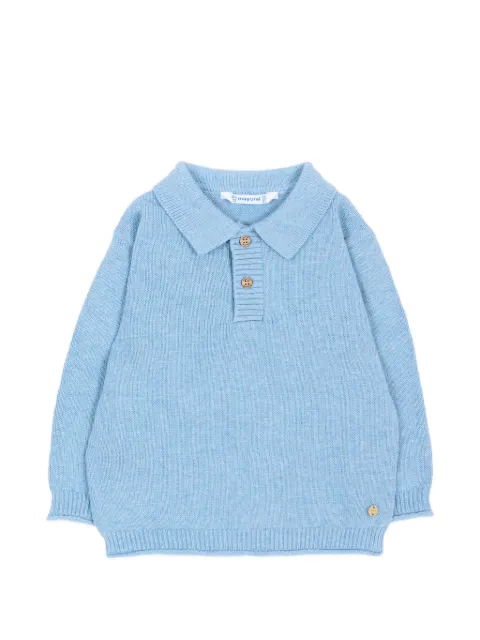 Mayoral knit long-sleeve polo shirt