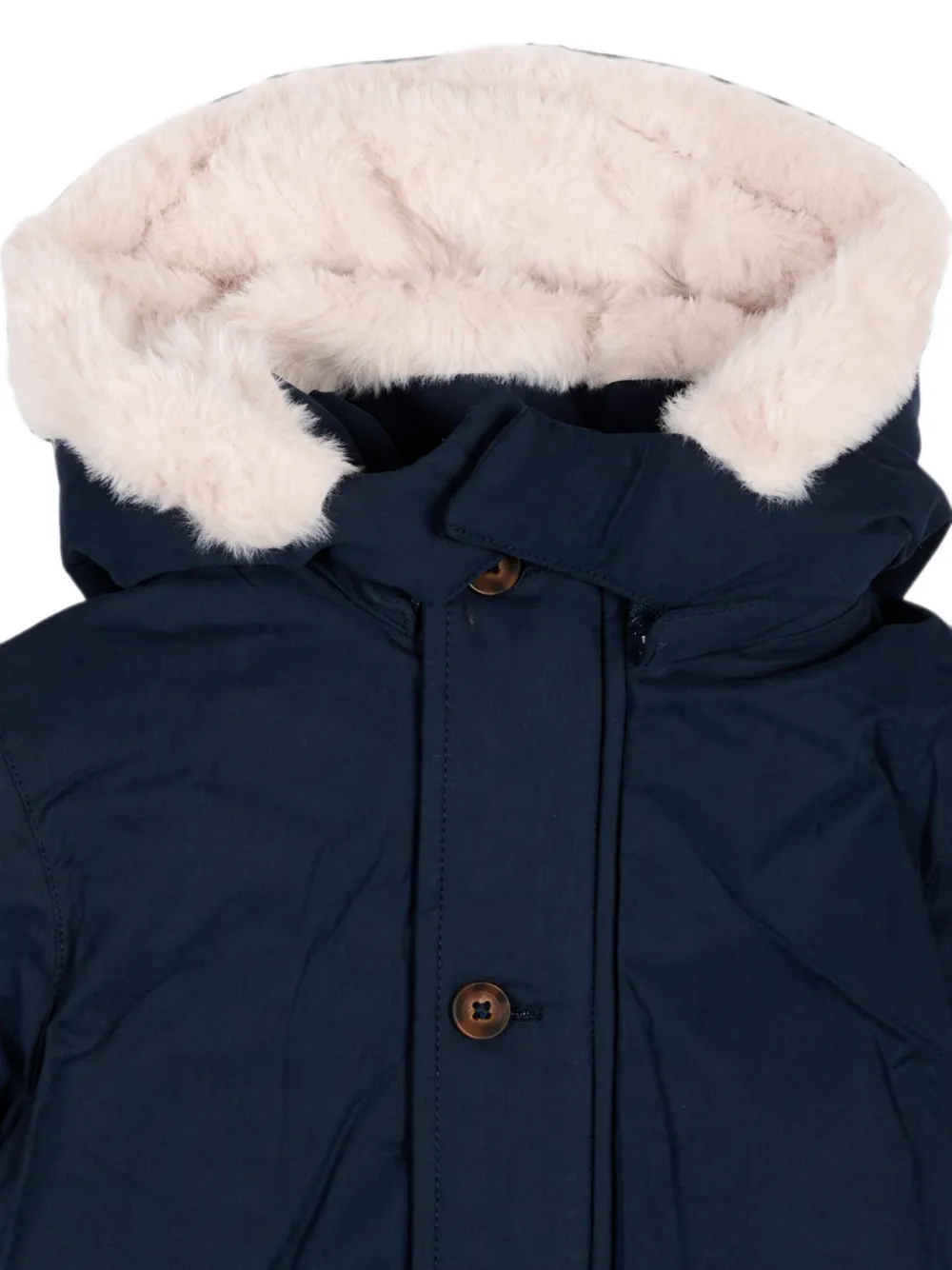 Mayoral Gewatteerd jack met afwerking van imitatiebont Blauw