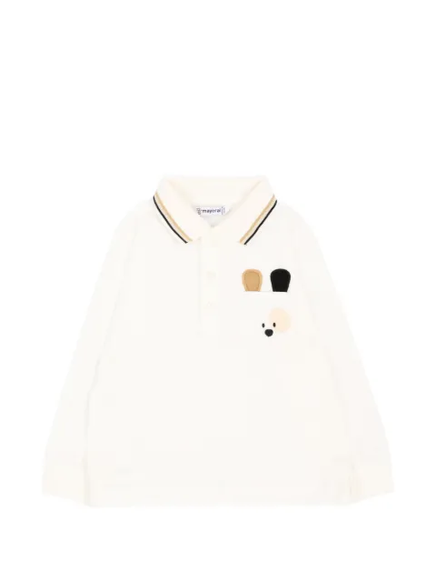 Mayoral appliqué-detail long-sleeve polo shirt