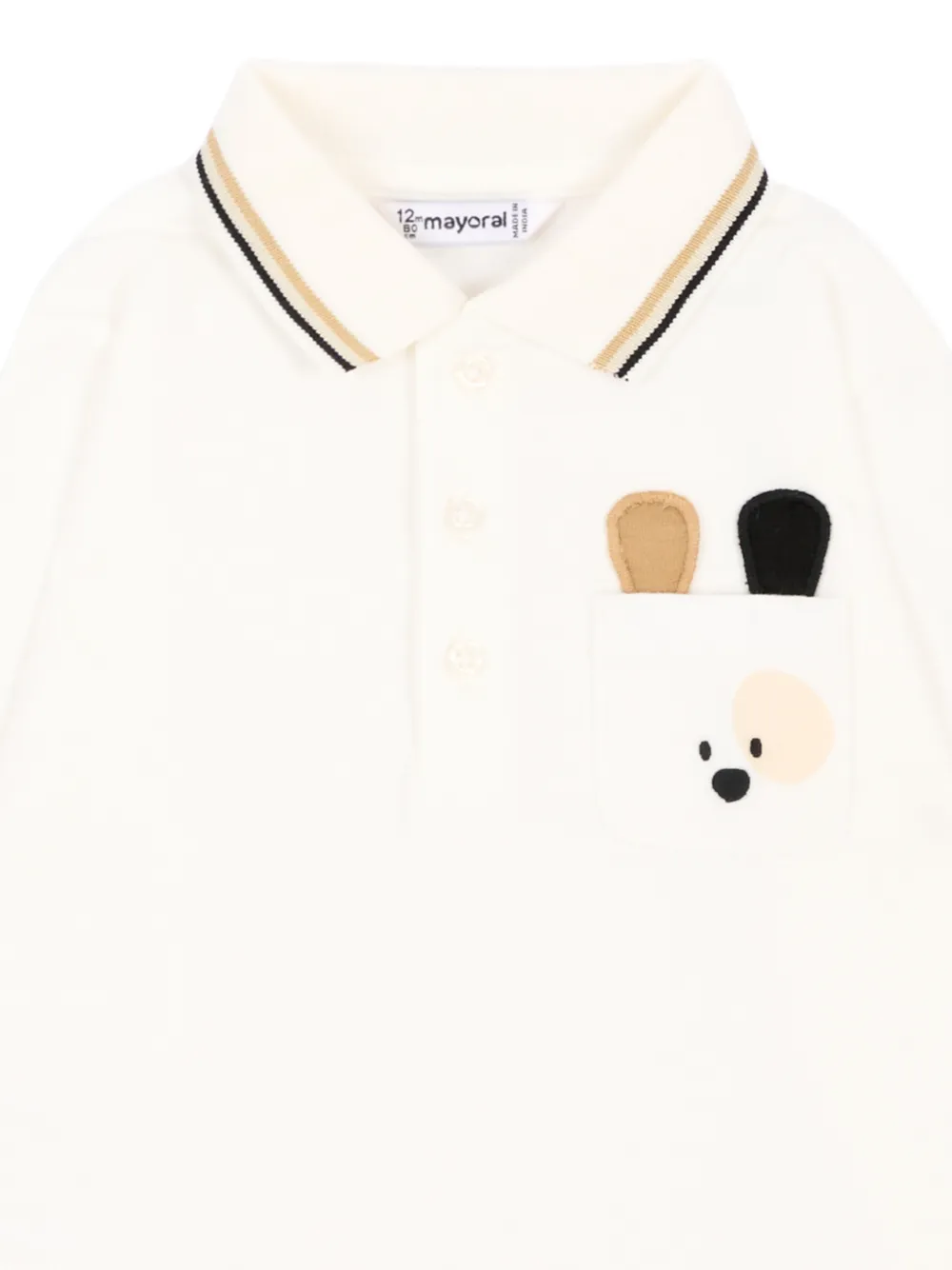 Mayoral Poloshirt met applicatie en lange mouwen Wit
