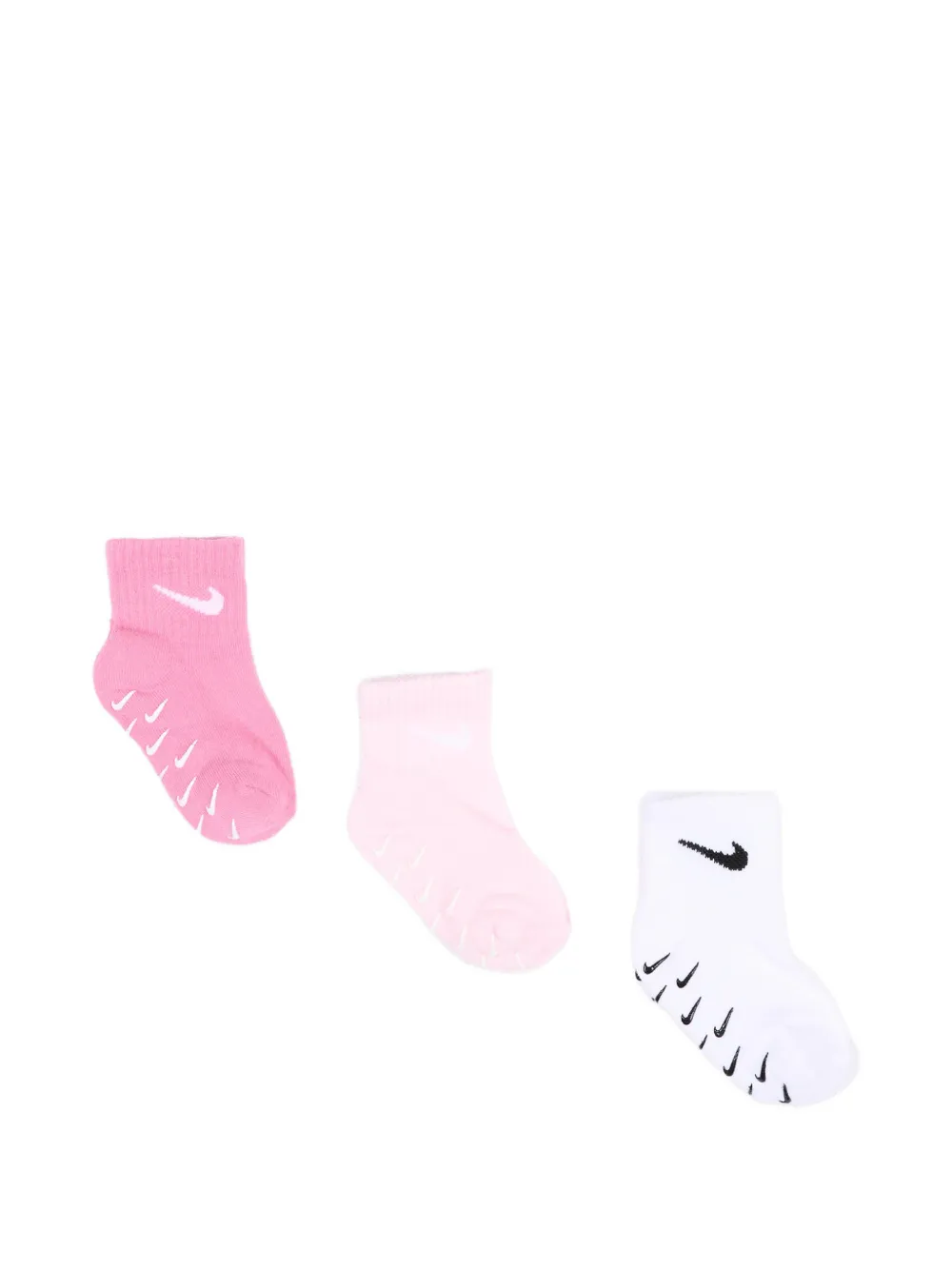 Nike Kids Drie paar Swoosh sokken met logo-print Roze