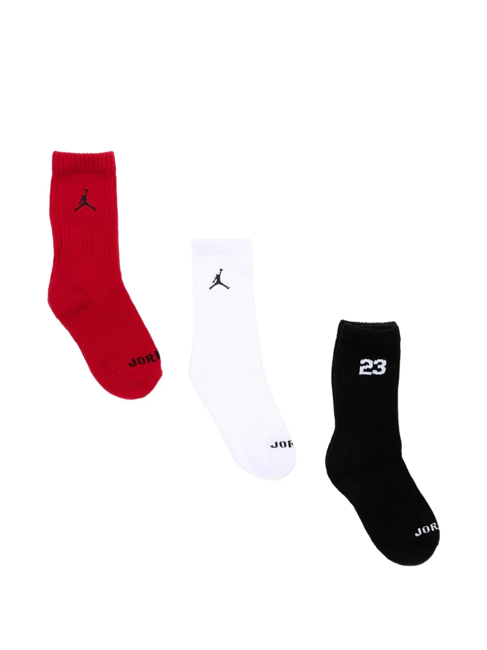 Jordan Kids Jumpman logo-embroidered socks (set of three) - Rosso