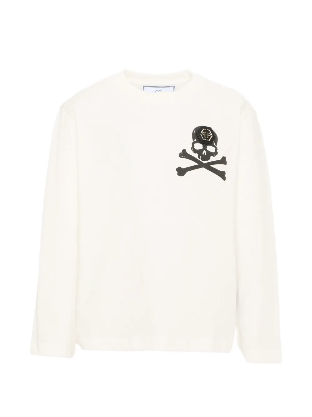 Philipp Plein Junior Skull-print logo-print T-shirt - Bianco