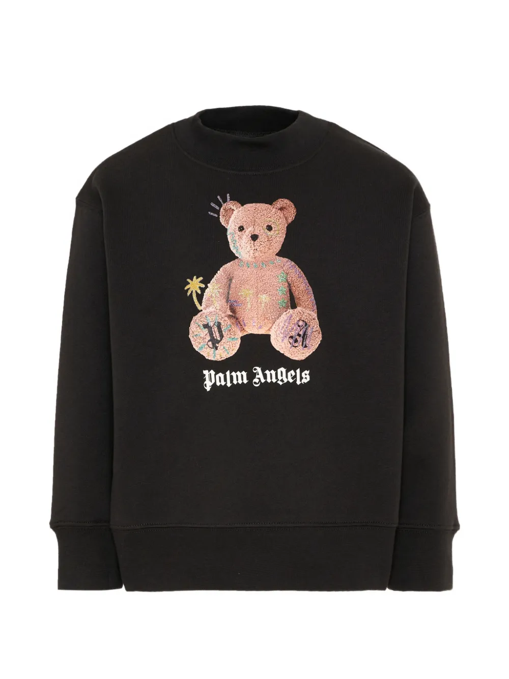Palm Angels Kids Bear-motif logo-print sweatshirt - Nero