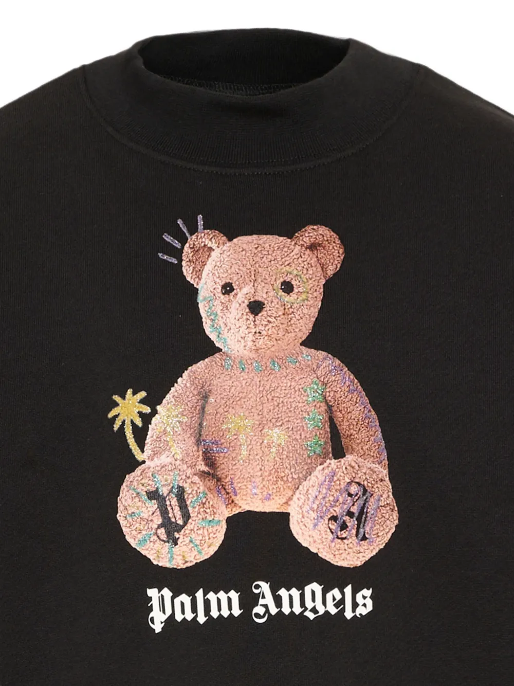 Palm Angels Kids Sweater met logoprint en beerpatroon Zwart