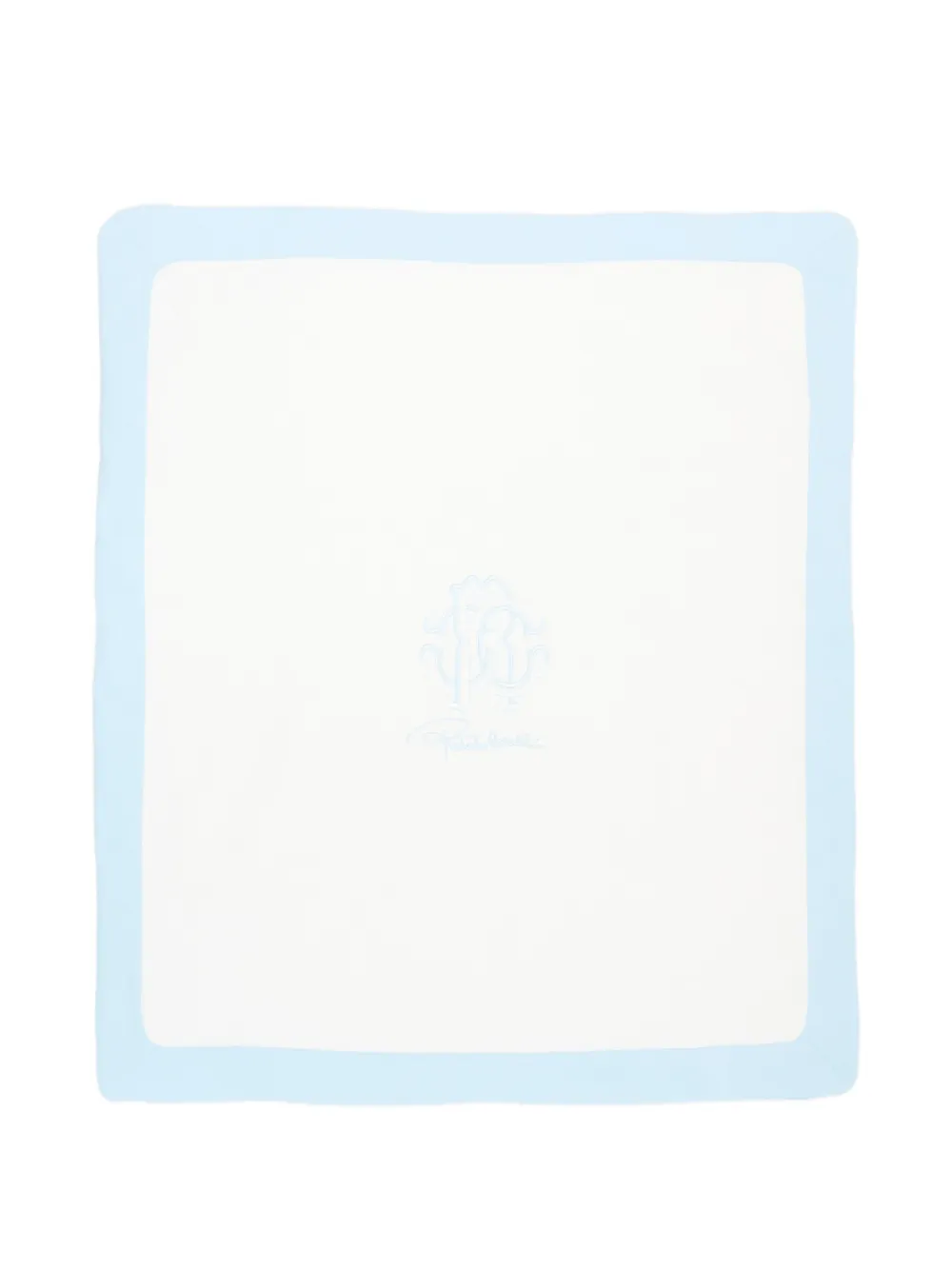 Roberto Cavalli Junior logo-embroidered contrast-border blanket - Bianco