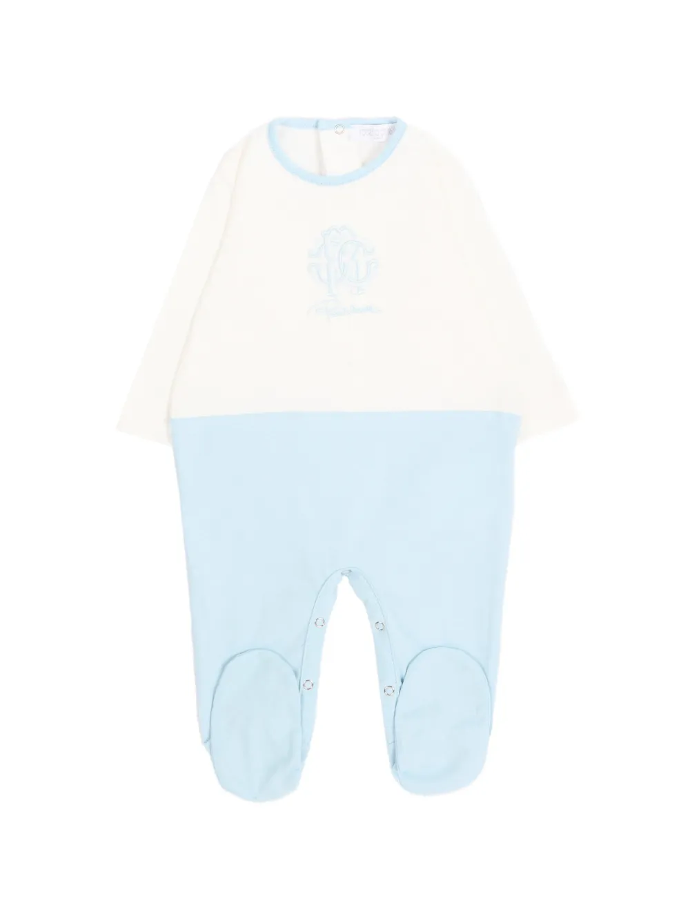 Roberto Cavalli Junior Drie tweekleurige rompers met geborduurd logo Wit