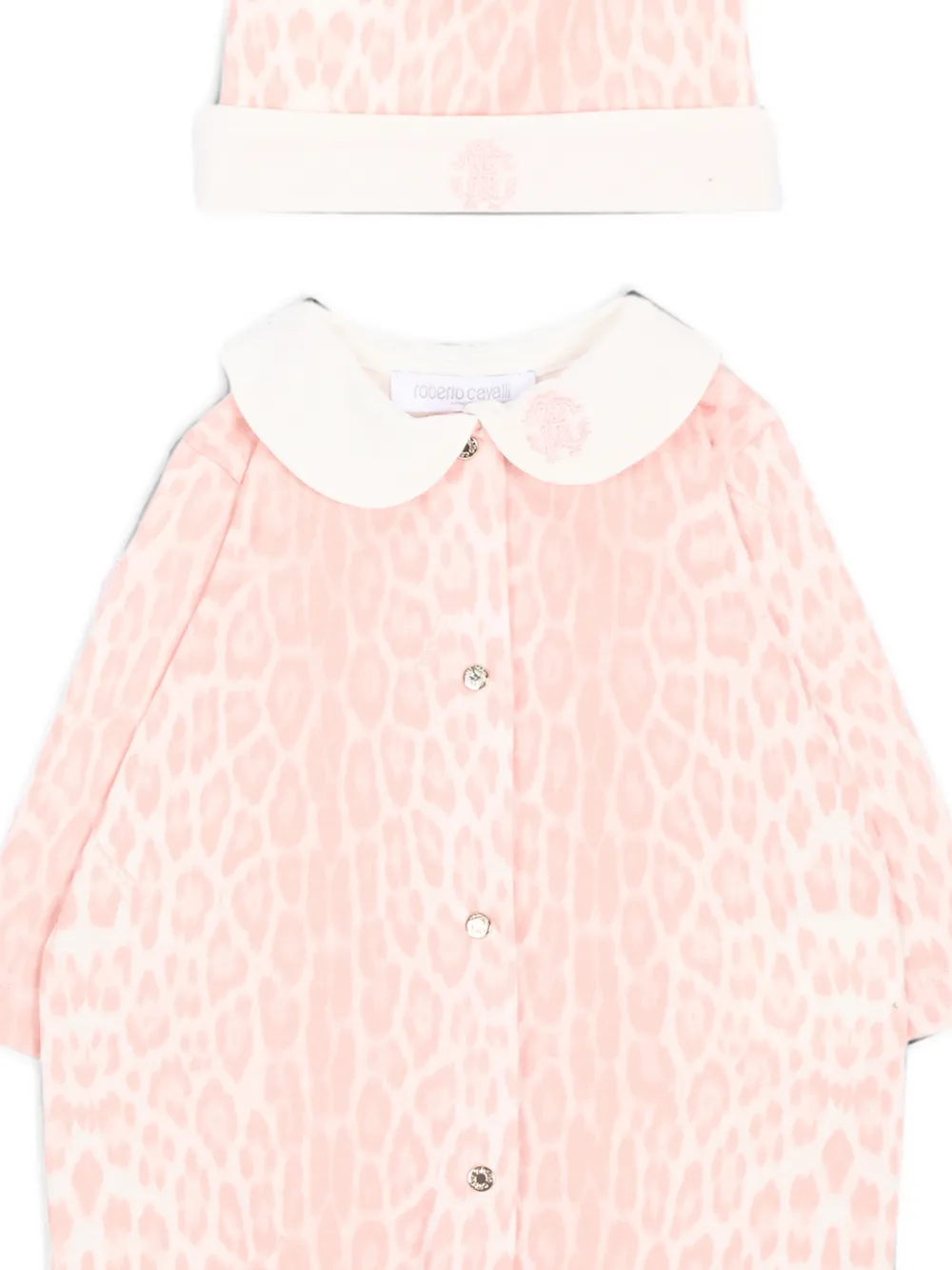 Roberto Cavalli Junior Twee rompers met luipaardprint Roze