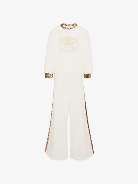 Roberto Cavalli Junior leopard-print embroidered tracksuit