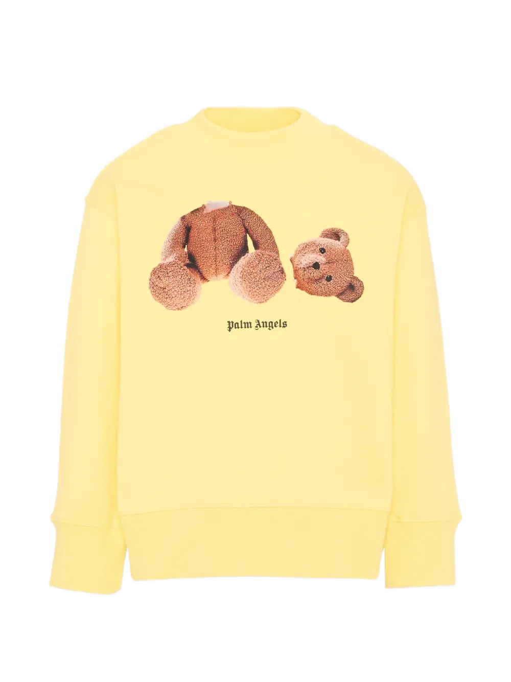Palm Angels Kids bear-print cotton sweatshirt - Giallo