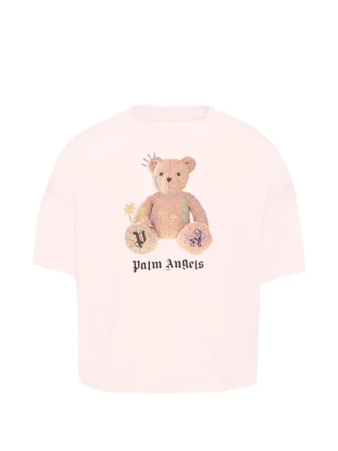 Palm Angels Kids bear-print logo-print T-shirt