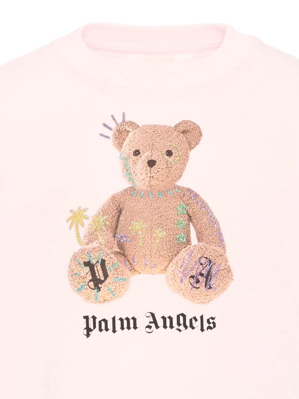 Palm Angels Kids T-shirt met beerprint en logoprint Roze