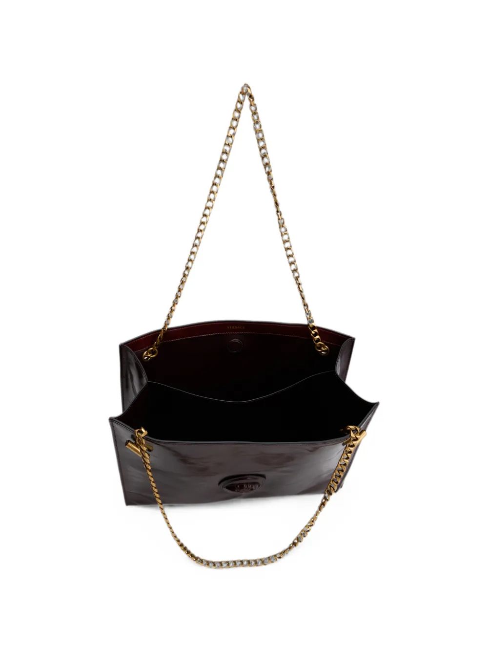 Versace Shopper met kettingband en Medusa-verfraaiing Bruin