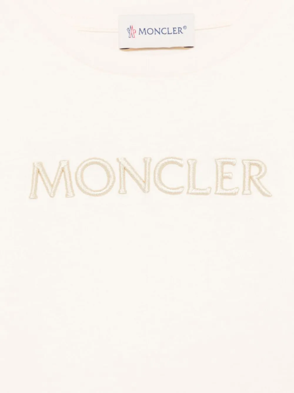 Moncler Enfant T-shirt met geborduurd logo Beige
