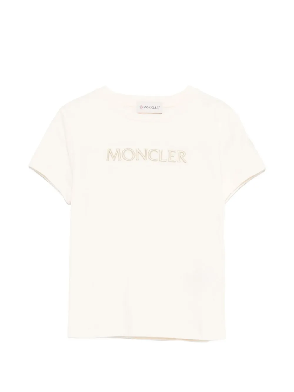 Moncler Enfant T-shirt met geborduurd logo Beige