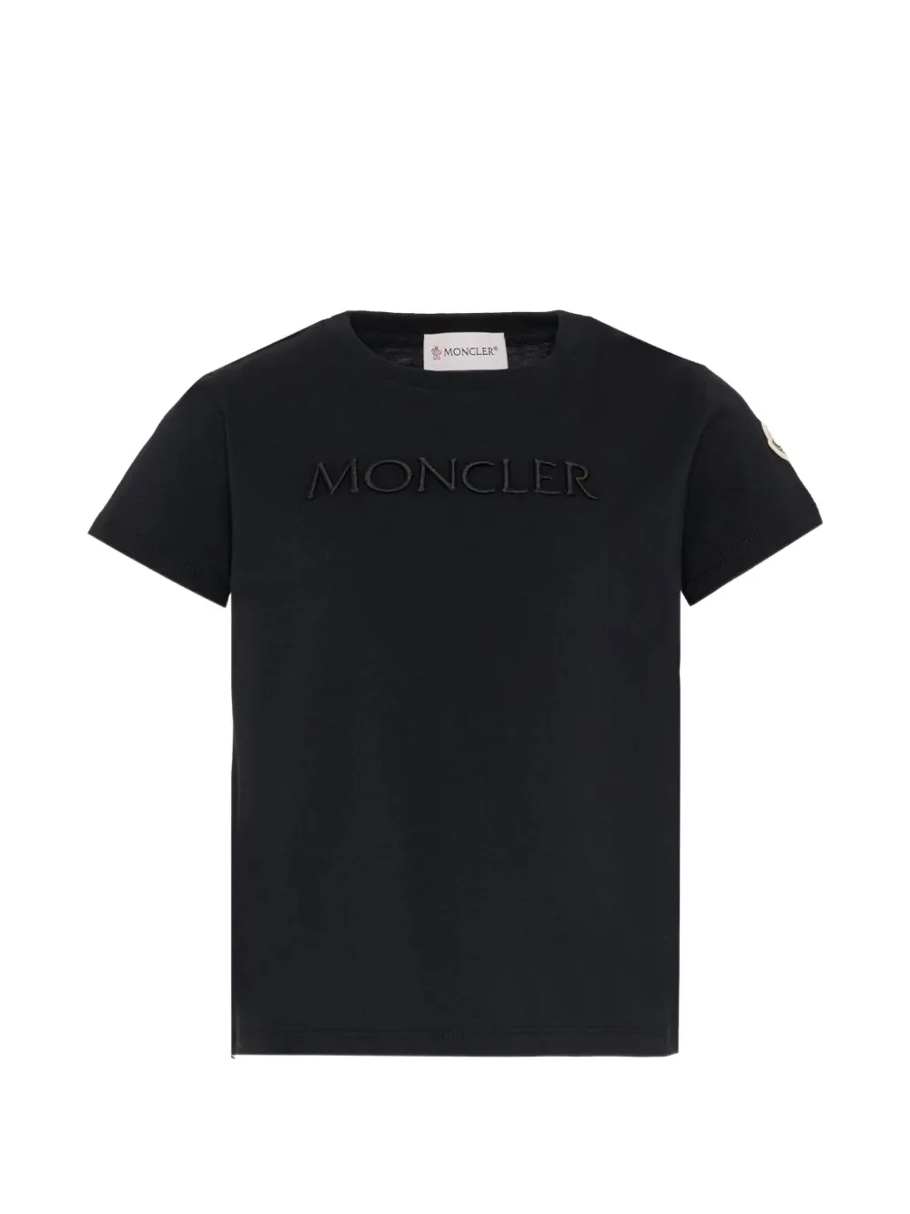 Moncler Enfant T-shirt met logo-reliëf Zwart