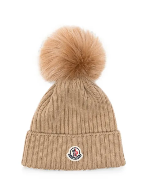 Moncler Enfant pom-pom ribbed beanie hat