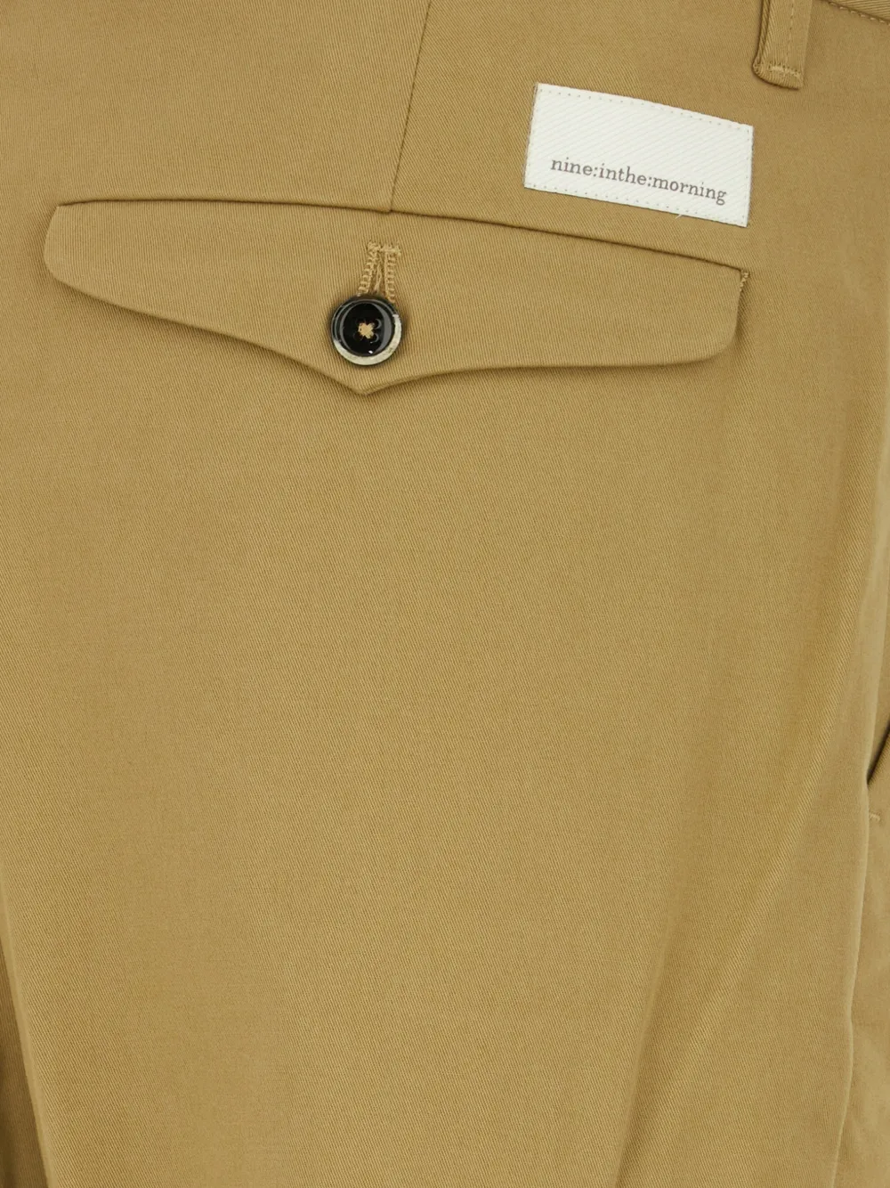 Nine In The Morning logo-patch straight-leg trousers Beige
