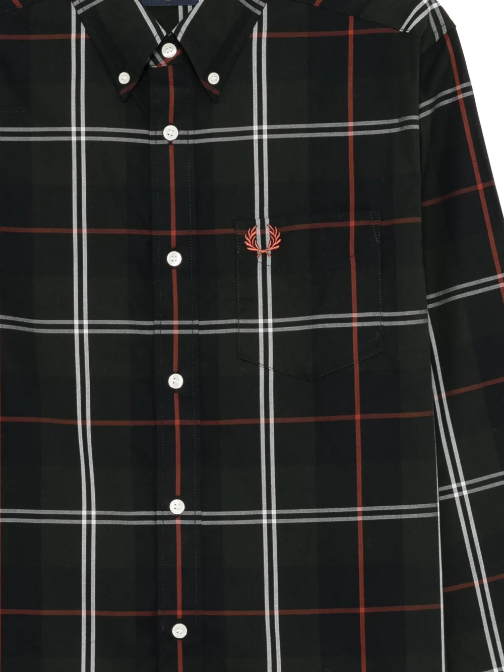 Fred Perry Popeline overhemd met tartan-ruit Groen