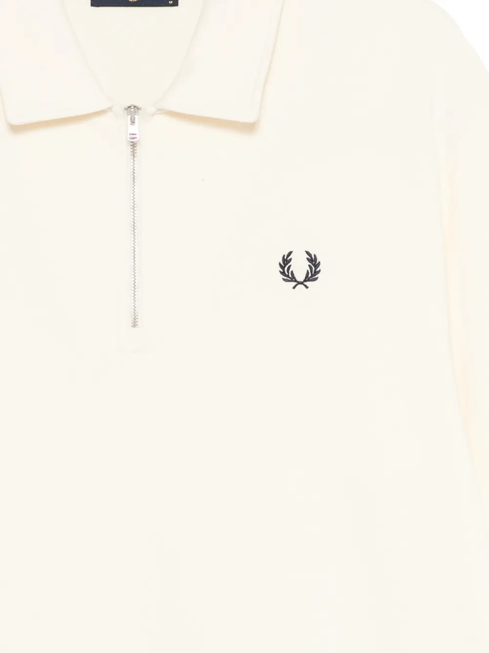 Fred Perry Sweater met halve rits en kraag Beige