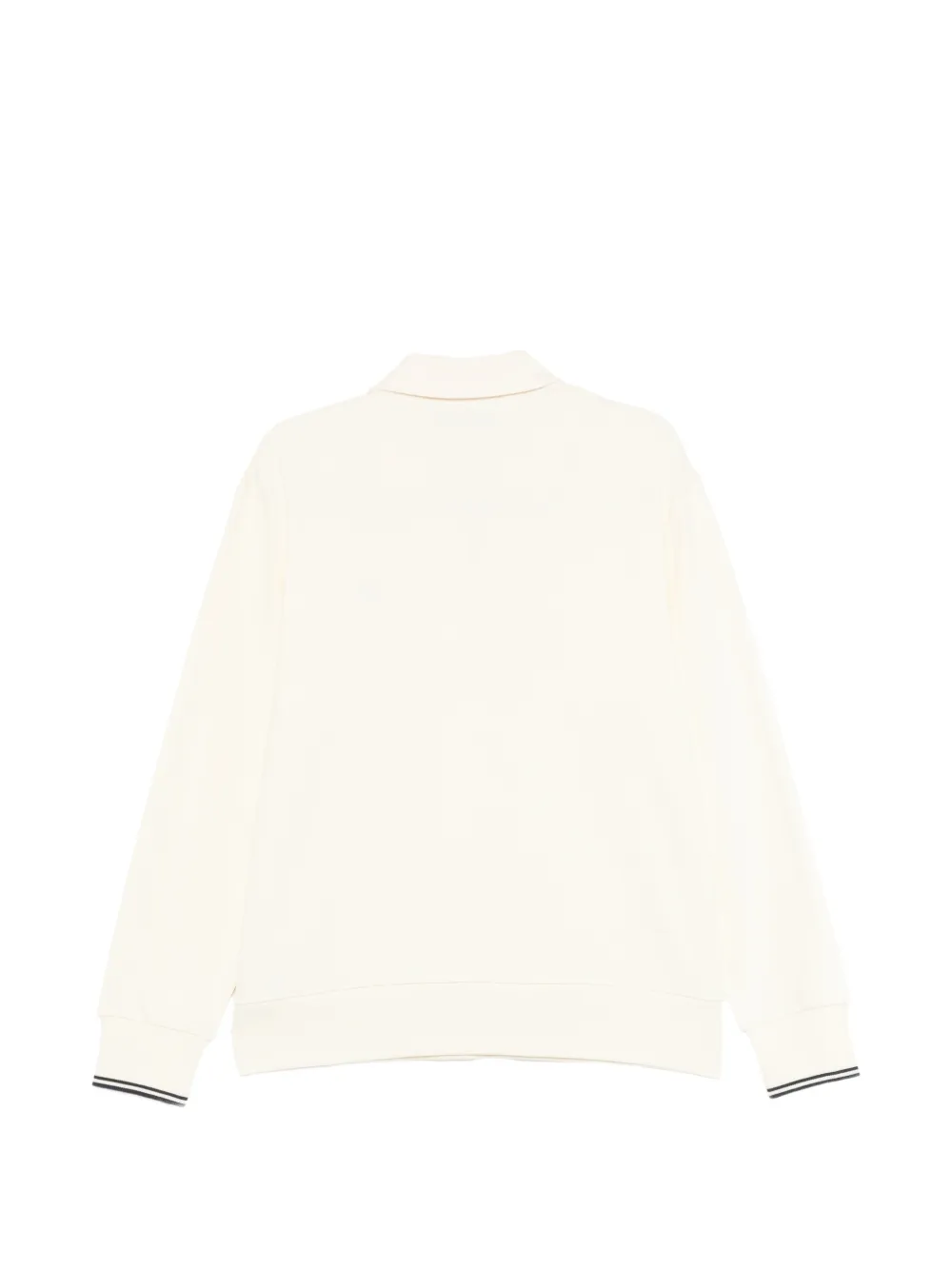 Fred Perry Sweater met halve rits en kraag Beige