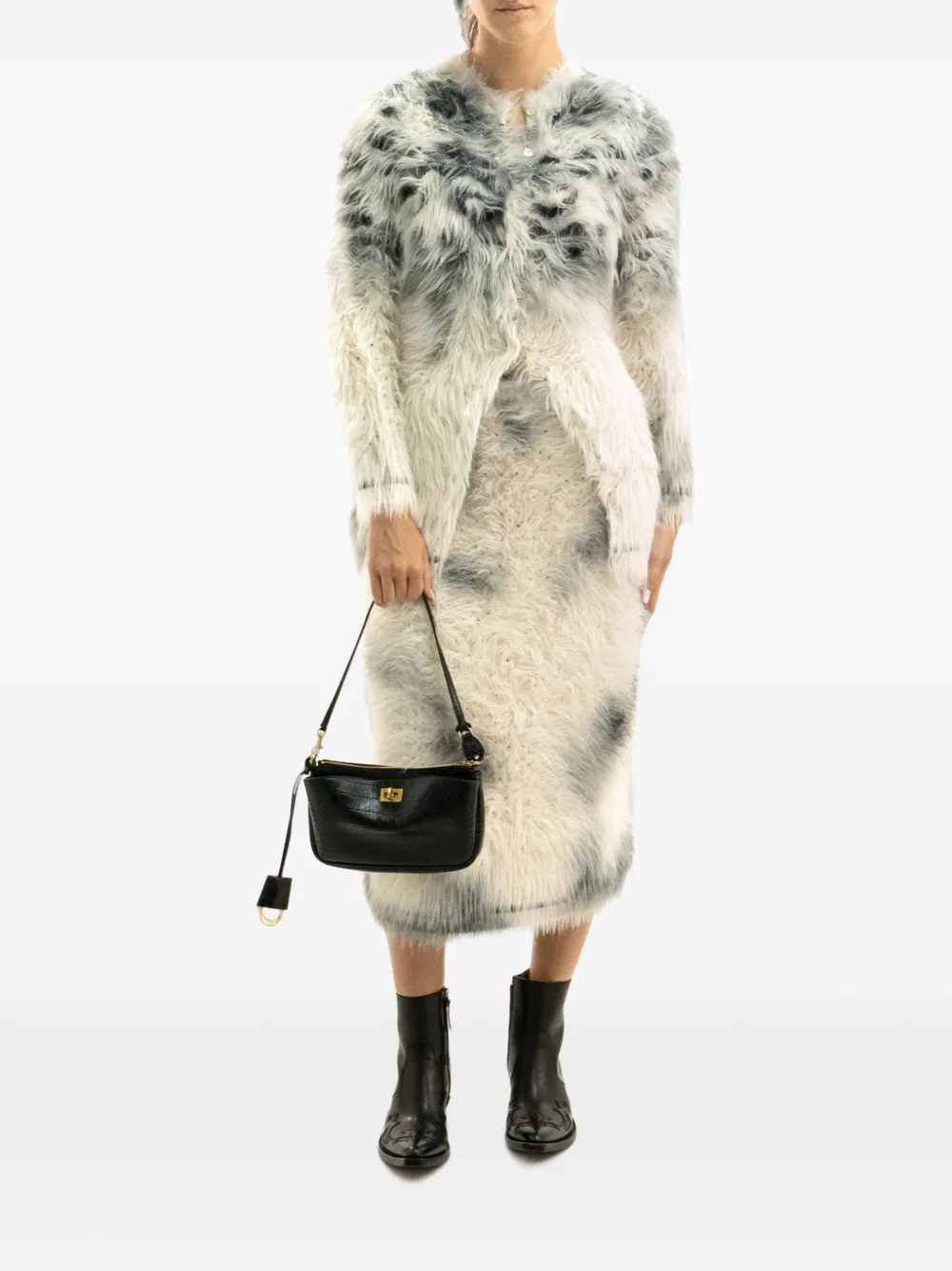 Maison Margiela Midi-rok met pluizige textuur Beige