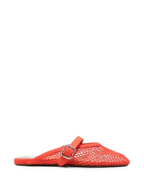 Alaïa fishnet-effect buckled mules
