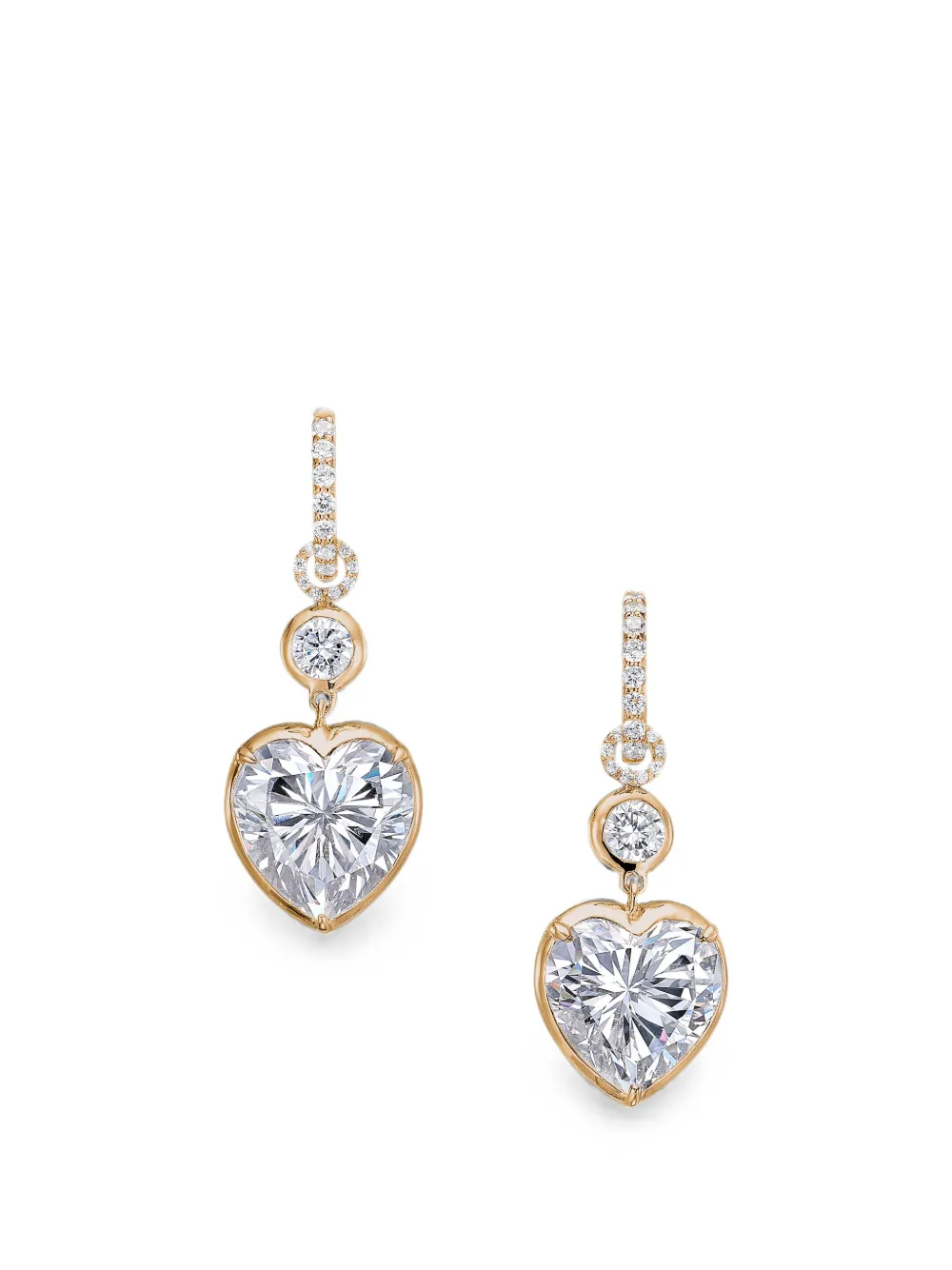 Anabela Chan Große Heart Creolen mit Diamanten - Gold