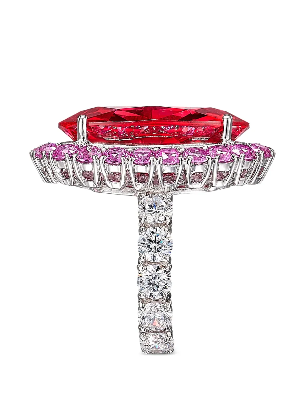 Anabela Chan Anello Candy Crush con zaffiro e diamanti - Argento