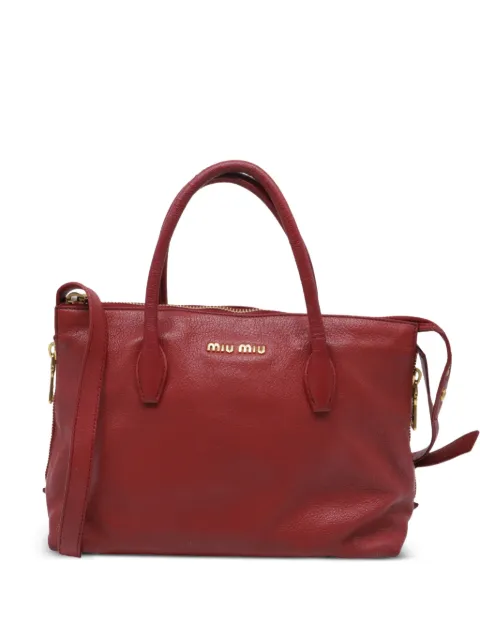 Miu Miu Pre-Owned bolsa Madras de piel 2016