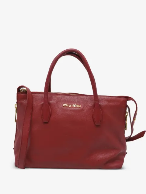 Miu Miu Pre-Owned 2016 Madras top handle leather bag