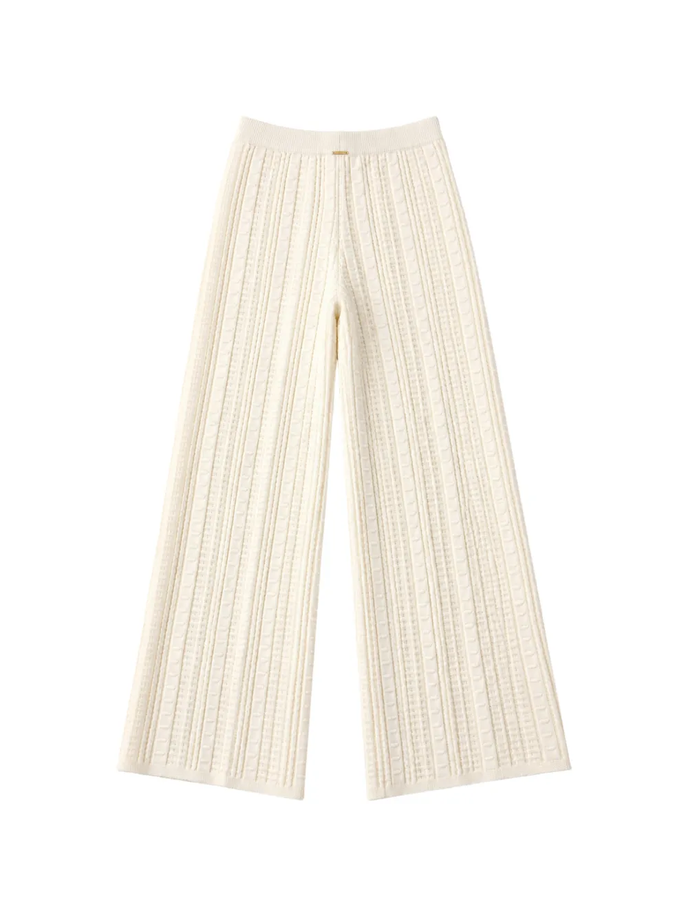 TWINSET Kabelgebreide palazzo broek Beige