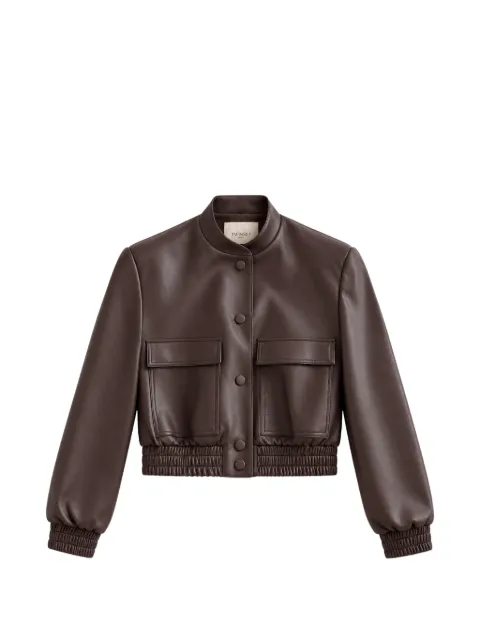 TWINSET faux-leather bomber jacket with pockets
