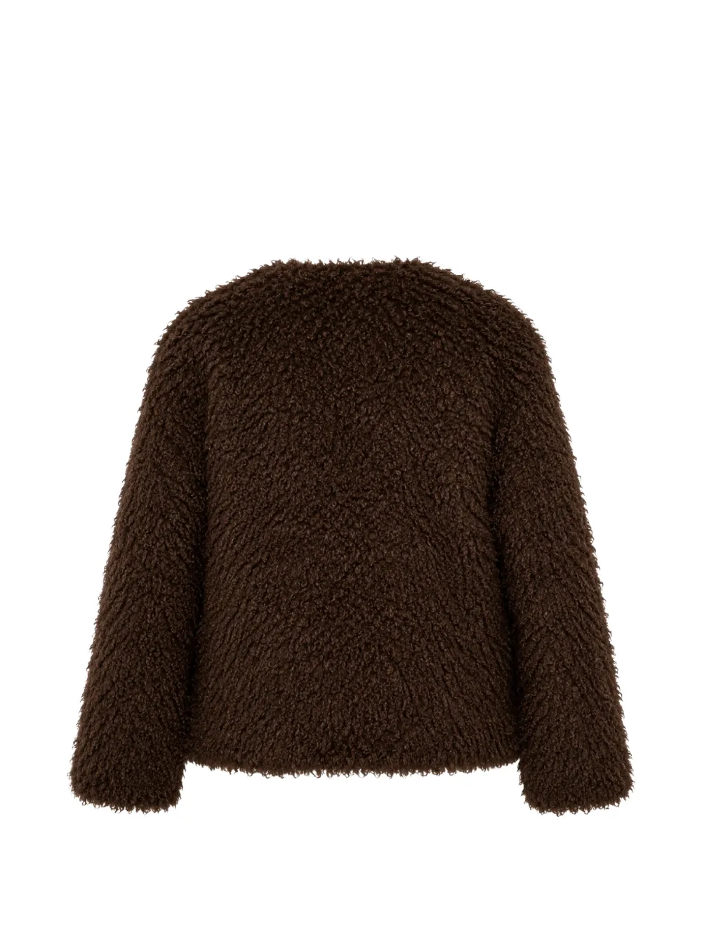 TWINSET Bouclé gebreid jack met V-hals Bruin
