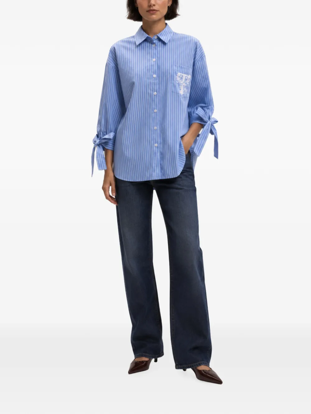 TWINSET Gestreept overhemd Blauw