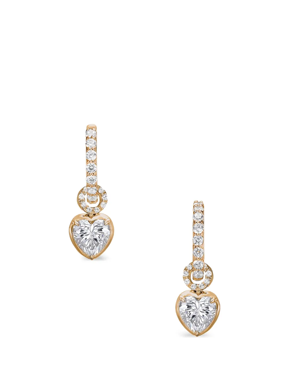 Anabela Chan Petite Heart Ohrringe mit synthetischen Diamanten - Gold