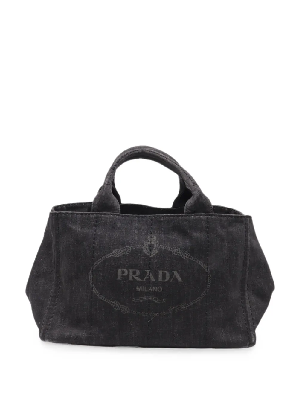 Prada Pre-Owned 2020 logo-print tote denim bag - Schwarz