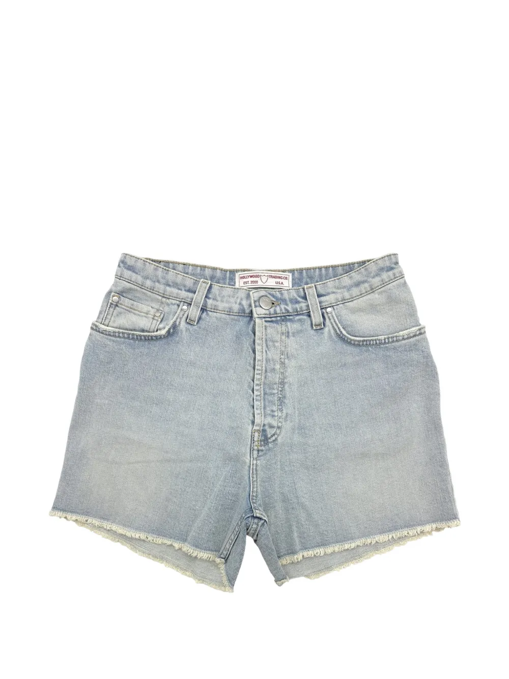 Htc Los Angeles raw-cut denim shorts - Blau