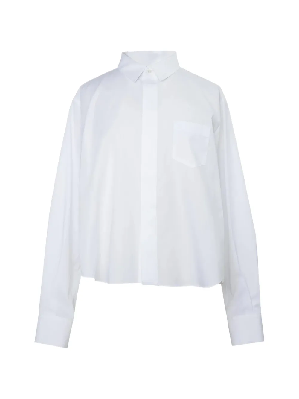 sacai panelled cropped shirt - Weiß