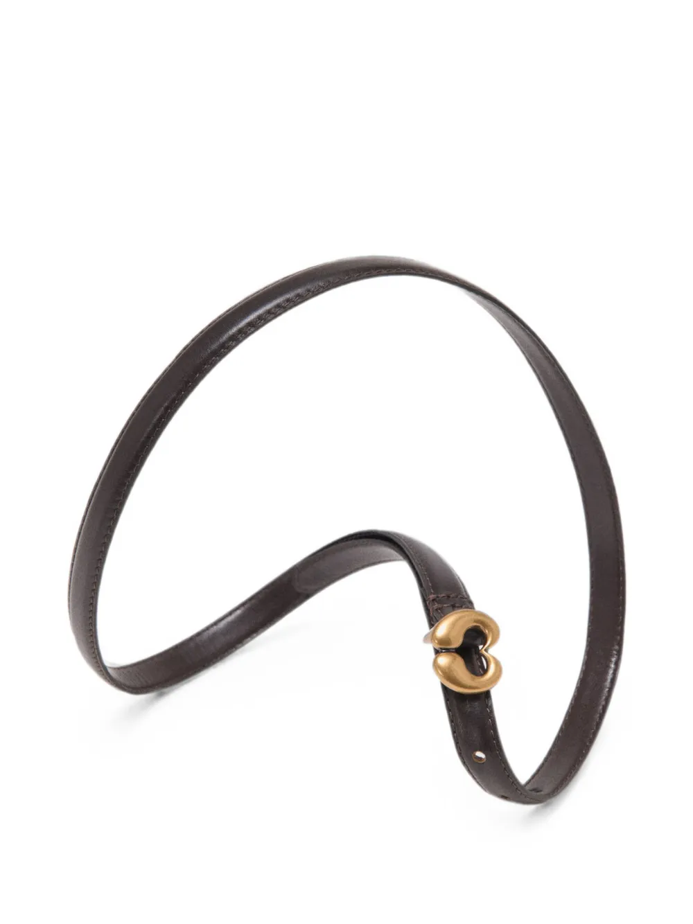 Maje Smalle leren riem Bruin