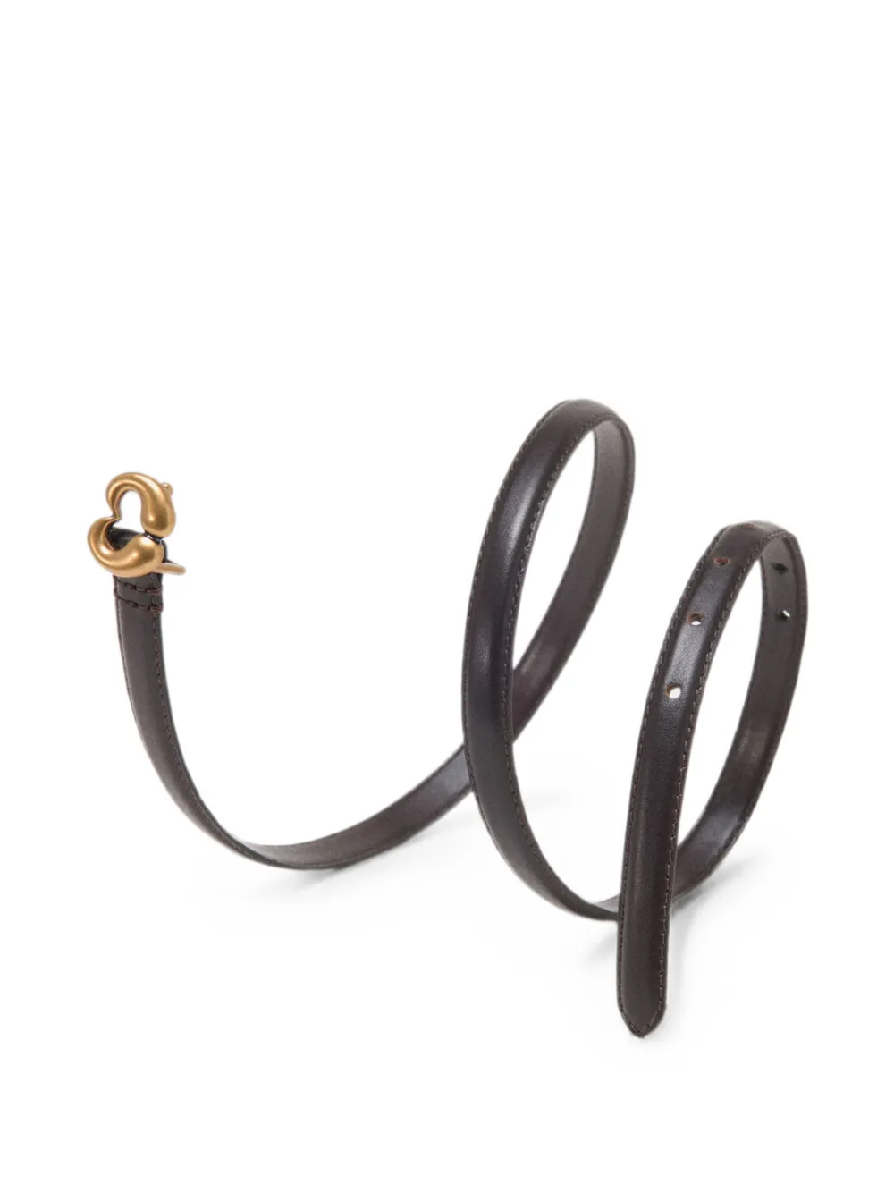 Maje Smalle leren riem Bruin