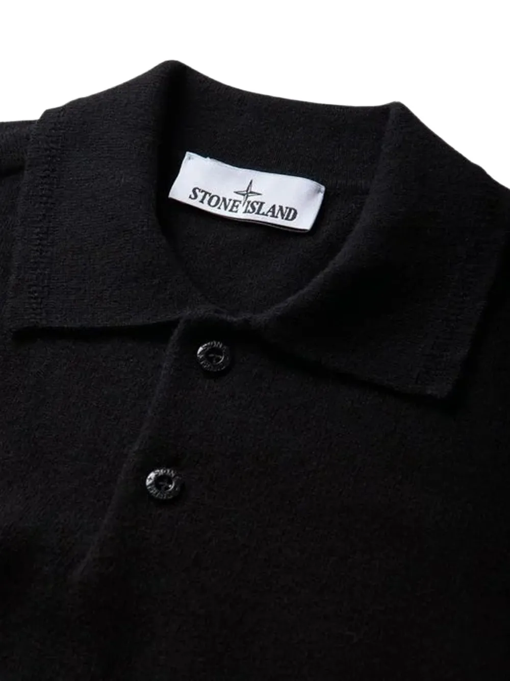 Stone Island Trui met logo-patch en polokraag Zwart